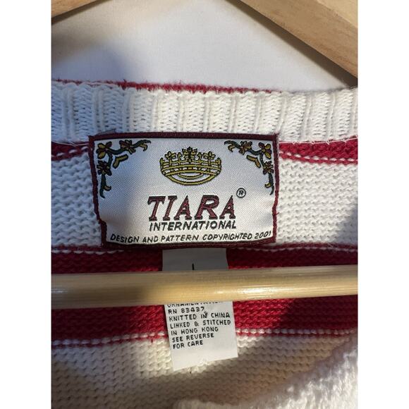 Vintage USA Flag Cardigan Sweater Stars Stripes Patriotic Cottagecore L - Picture 4 of 9